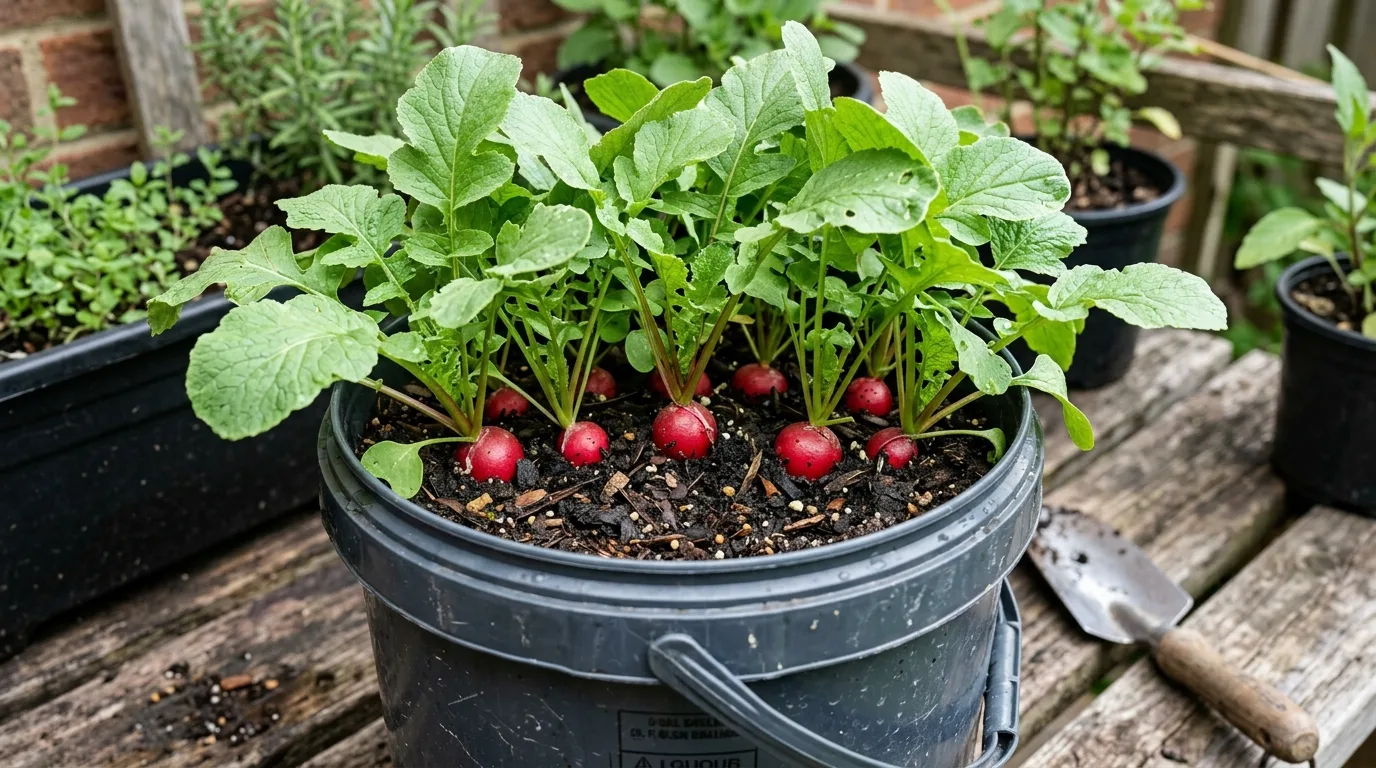 Radishes in a Bucket
